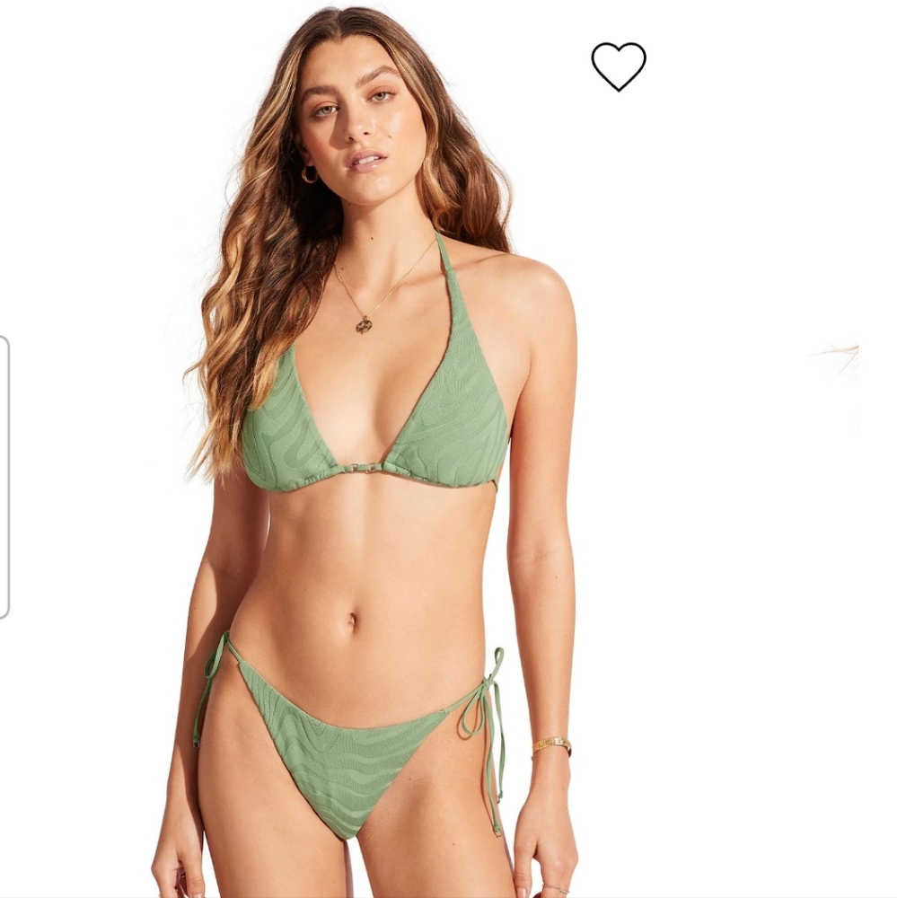 Seafolly Hunter Green Longline Bikini Set